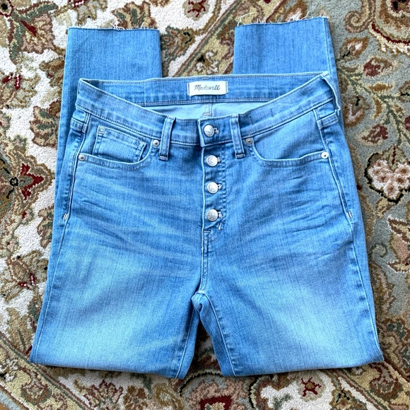 Madewell jeans high rise crop button fly light wash skinny size 27